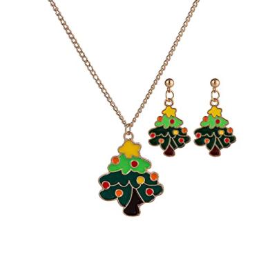 Imagem de CNBPIC Natal Papai Noel Colar Brincos Árvore Alce Ano Novo Joias Presente