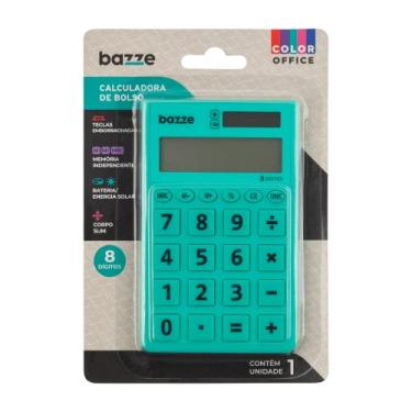 Imagem de Calculadora De Bolso, Bazze, 8 Dígitos, Color Office, Azul Turquesa
