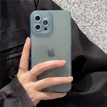 Imagem de Capas de telefone transparentes macias para proteção de câmera para iPhone 13 Pro Max 12 11 XS Max XR X 7 8 Plus 13Pro 14 Capa transparente T5 Sierra Blue para Iphone SE 2020