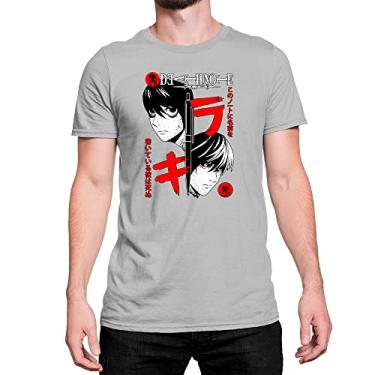 Imagem de Camiseta T-Shirt Death Note Kira L Anime Mangá Cor:Cinza;Tamanho:M