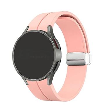 Imagem de Pulseira Silicone Fecho Magnetico Prata LTIMPORTS, compativel com Galaxy Watch 6 - Galaxy Watch6 Classic - Galaxy Watch 5 - Galaxy Watch5 Pro - Galaxy Watch 4 - Galaxy Watch4 Classic (Rose)