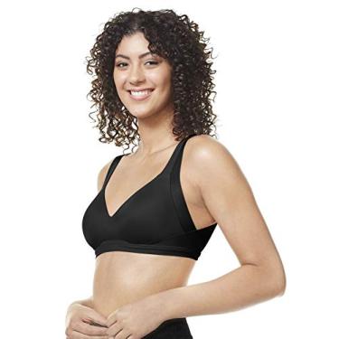 Imagem de Warner's Sutiã feminino sem efeitos colaterais para axila e costas macio conforto sem fio levemente forrado Ra2231a, Preto, G