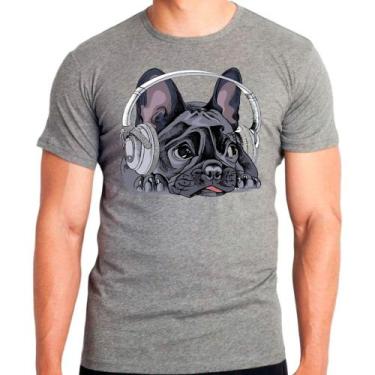 Imagem de Camiseta Pet Dog Buldogue Francês Cinza Masculina02 - Design Camisetas