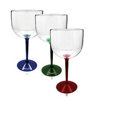 Imagem de Kit 3 Taças Gin Bicolor Azul, Verde e Vermelho Acrílico