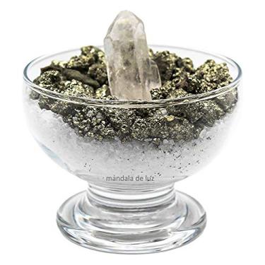 Imagem de Taça da Fortuna de Pirita, Cristal e Sal Grosso 7cm