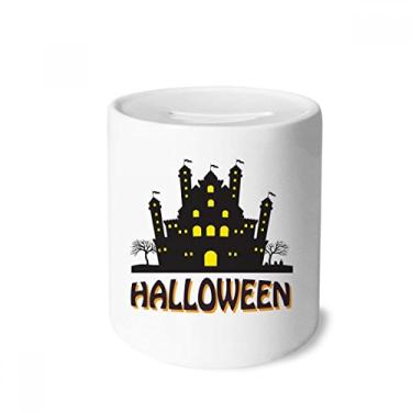 Imagem de DIYthinker Castelo de Halloween The Brightly Lit Castelo Caixa de Dinheiro Caixa de Cerâmica Porta-Moedas Presente