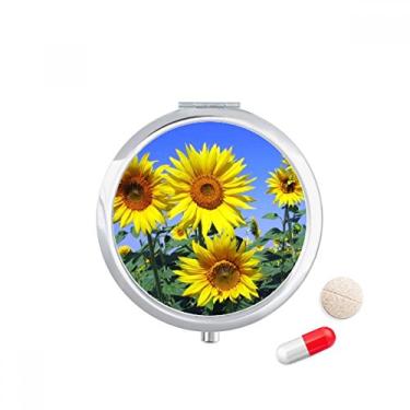 Imagem de Sunshine Flowers Caixa de armazenamento de medicamentos com girassóis e céu azul