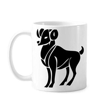 Imagem de Caneca de cerâmica com símbolo do zodíaco de Áries da Constelação Copo de porcelana de café
