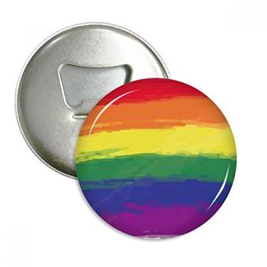 Imagem de Stippling Rainbow Gay Pintura de lésbica Abridor de garrafa Emblema de ímã de geladeira Emblema multifuncional