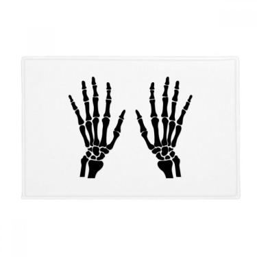 Imagem de DIYthinker Esqueleto osso mão humana padrão preto tapete antiderrapante tapete para porta de banheiro