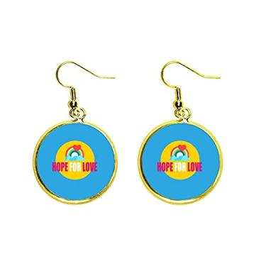 Imagem de Brinco dourado com pingente de orelha para casal amor eterno, joia feminina