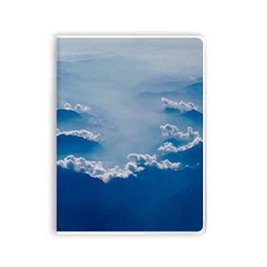Imagem de Diário de capa macia para caderno de nuvens brancas de neblina cinza