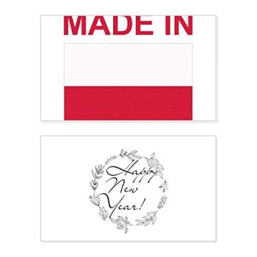 Imagem de Made in Poland Country Love New Year Festival Cartão de felicitações Bless Message Present
