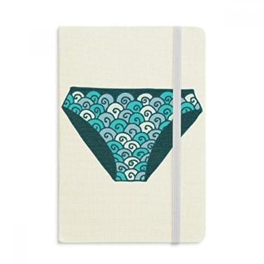 Imagem de Calção de banho azul estampa ilustração caderno oficial tecido capa dura diário clássico