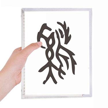 Imagem de Caderno Bones Inscriptions Galo do Zodíaco Chinês Folhas Soltas Diário Recarregável Papelaria