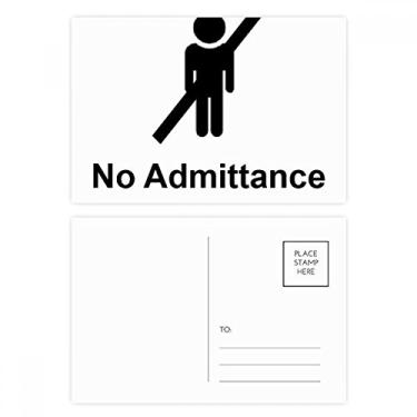 Imagem de Cartão postal No Admittance Black Symbol Pattern Set Birthday Mailing Cartão de agradecimento