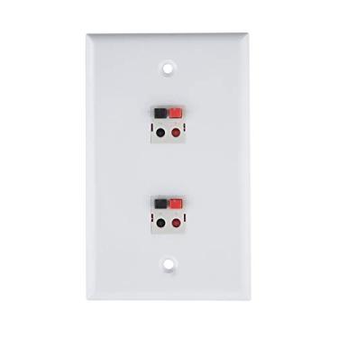 Imagem de Teninyu 2 portas alto-falante alto-falante módulo chaveiro de parede de um único gangue placa de parede alto-falante para home theater - branco (2 portas)