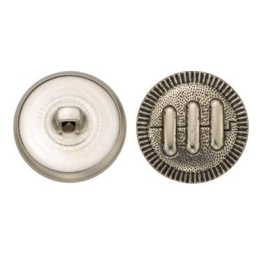 Imagem de C&C Metal Products 5260 Botão de metal com costura de futebol, tamanho 36 liga, níquel antigo, pacote com 36