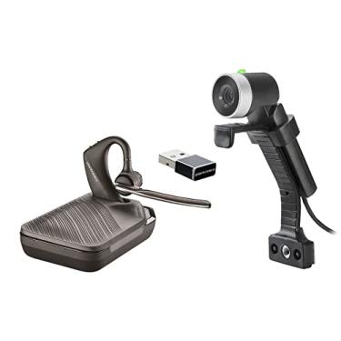 Imagem de Plantronics Fone de ouvido Bluetooth Poly Voyager 5200 UC com conjunto de mini webcam EagleEye (217912-99)