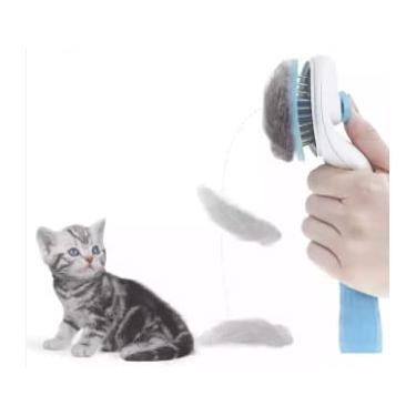 Imagem de Rasqueadeira Limpa Fácil Escova Tira Pelos Pet (Azul)