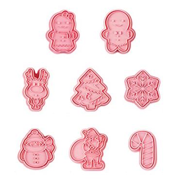 Imagem de Moldes de artesanato de sobremesa faça você mesmo cortador de biscoito de floco de neve molde de biscoito de plástico de Natal moldes de relevo para fondant molde de gravação de biscoito cortador de pastelaria