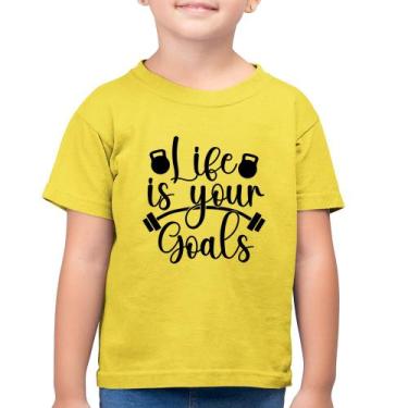 Imagem de Camiseta Algodão Infantil Life Is Your Goals - Foca Na Moda