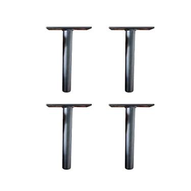 Imagem de KIT 4 Pé Metal 10cm Preto Multiuso Sofá Armário Mesas e Camas