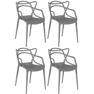 Imagem de Kit 4 Cadeiras Allegra - Cinza Escuro