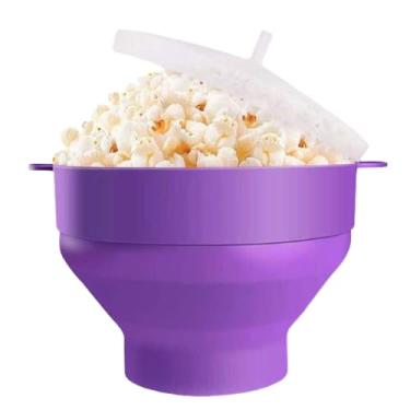 Imagem de Pipoqueira Silicone Microondas Balde Pipoca Fácil Sem Óleo G (ROXA)