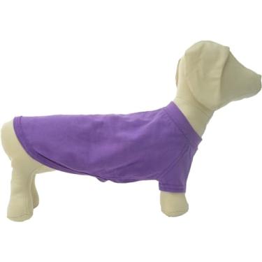 Imagem de Lovelonglong 2019 Roupas para cães fantasias Dachshund Roupas em branco camisetas para cães Dachshund, Corgi 100% algodão roxo D-GG