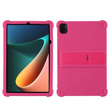 Imagem de QYiiD Capa para Xiaomi Mi Pad 5 /MiPad 5 Pro 11 polegadas 5G 2021, capa protetora de silicone leve para crianças para Mi Pad 5/5 Pro, rosa