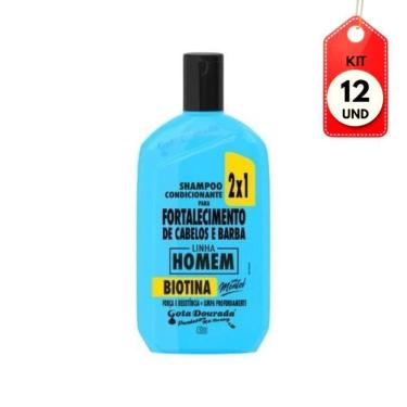 Imagem de Kit C/12 Gota Dourada Homem 2x1 Fortalecimento Shampoo Condicionante 430ml