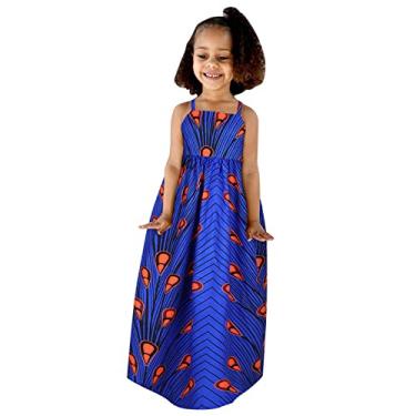 Imagem de Vestido infantil com mangas, vestido de bebê, ancara, costas nuas, 16 anos, alças tradicionais, roupas para meninas de 4 anos, Azul, 4-5 Anos
