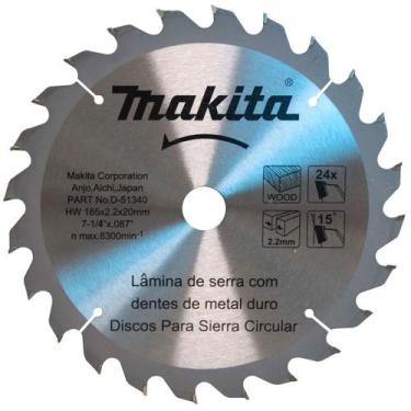 Imagem de Disco De Serra Metal Duro 185 X 20 Mm Para Madeira 24 Dentes - Makita