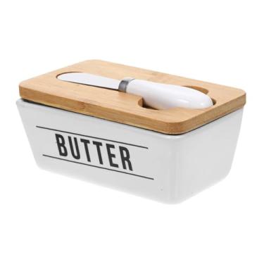 Imagem de ABOOFAN 1 Conjunto caixa manteiga utensilios para cozinha utensílios cozinha manteigueira cerâmica porta manteiga coberto fatiador queijo cortador manteiga, fatiador e prato