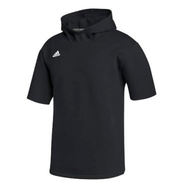 Imagem de adidas Moletom masculino de beisebol com capuz Icon manga curta P preto