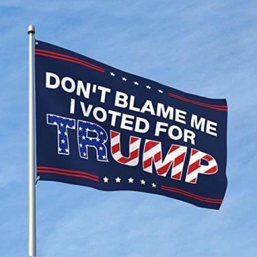 Imagem de Não me culpa eu votei pela bandeira de Trump coisas para quarto de meninos decoração de quarto adolescente (cor: cor, tamanho: 60x90cm)