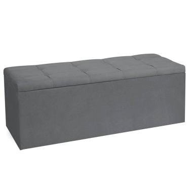 Imagem de Calçadeira Recamier Baú King 1,95m Roma Suede - Pallazio