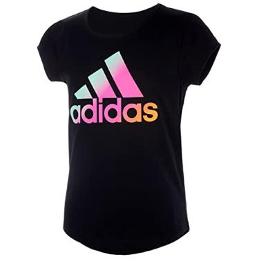 Imagem de adidas Camiseta essencial de algodão de manga curta para meninas, Preto, G