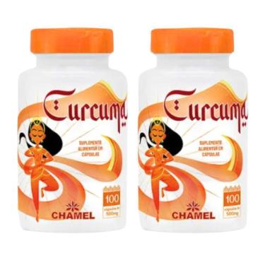 Imagem de Curcumina Em Cápsulas - 100 Cápsulas 500mg - Chamel - 2 Potes