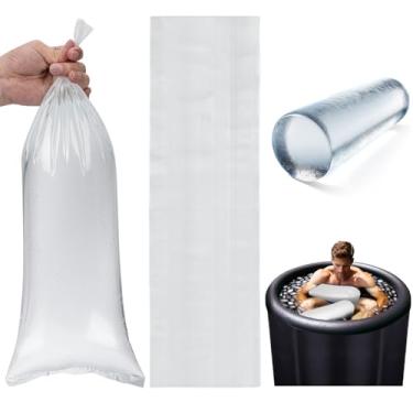 Imagem de Annaklin Sacos de gelo grandes de plástico – 200 peças, 4 kg cada – extra grande para mergulho frio ou refrigerador, resistente a rasgos e à prova de vazamento, 20 x 54 cm