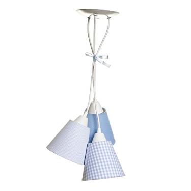 Imagem de Potinho de Mel Pendente Com 3 Cúpulas Quarto Bebê Infantil Menino Azul