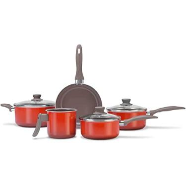 Imagem de Jogo de Panelas 5 Peças Easy, Pro Ceramic Premium, Laranja, Brinox