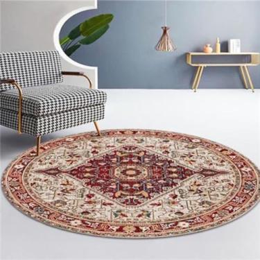 Imagem de Tapete redondo para decoração de sala de estar, grande área, para quarto, casa, cadeira de balanço, tapete lavável, h, 80x80cm