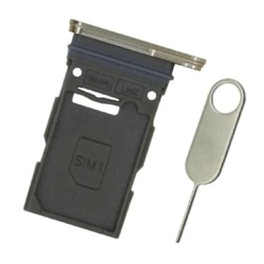 Imagem de PHONSUN Bandeja de substituição para cartão SIM único para Samsung Galaxy S23 Ultra SM-S918U S918U1 com vedação de borracha à prova d'água (creme)