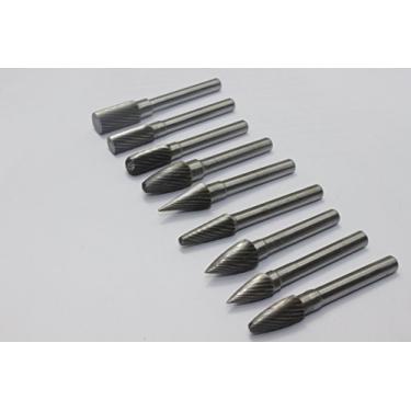 Imagem de Conjunto de 9 peças de carboneto de tungstênio de corte único com haste de 6 mm