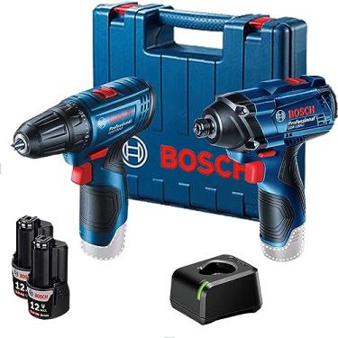 Imagem de Bosch Kit Parafusadeira GSR 120-LI e Chave de Impacto GDR 120-LI, 12V com 2 baterias, 1 carregador e 1 maleta