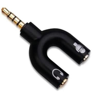 Imagem de Adaptador Splitter Cabo Fone Microfone Headset Lapela P2 / P3 Áudio CO