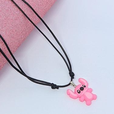 Imagem de Colar da Amizade Adulto e Infantil Persoangens Disney Lilo e Stitch 3D Codão Fio encerado Ajustável Lembrancinha