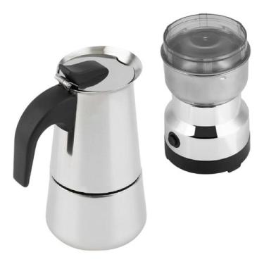 Imagem de Moedor Café Elétrico 110v + Cafeteira Italiana Moka 450ml - Kadê